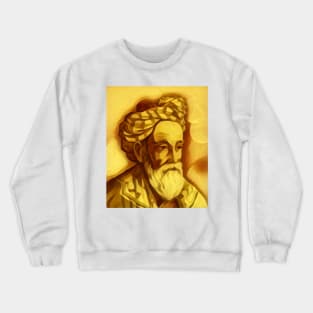 Omar Khayyam Golden Portrait | Omar Khayyam Artwork 9 Crewneck Sweatshirt